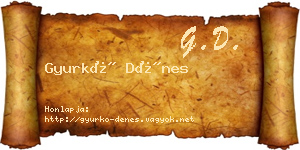 Gyurkó Dénes névjegykártya