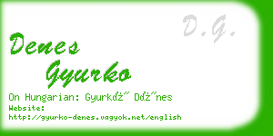 denes gyurko business card